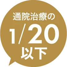 通院治療の1/20以下