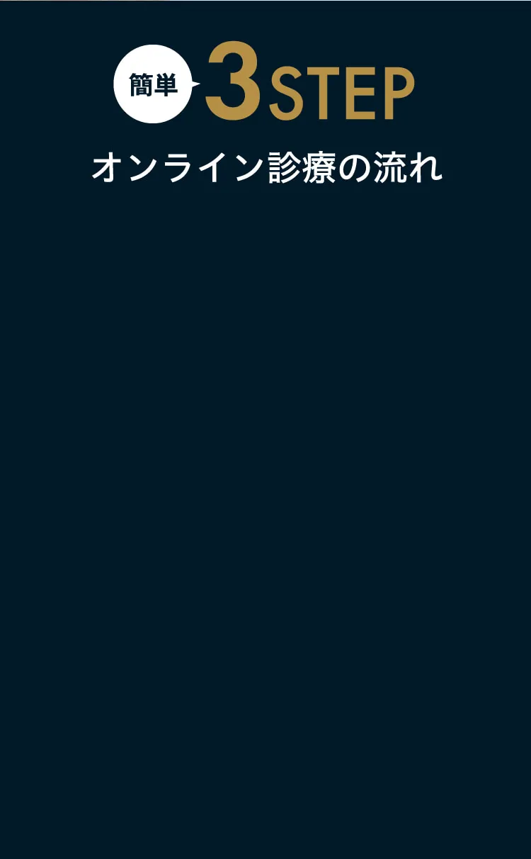 簡単3STEP　オンライン診療の流れ