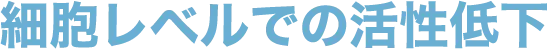 これらの変化は細胞レベルでの活性低下や